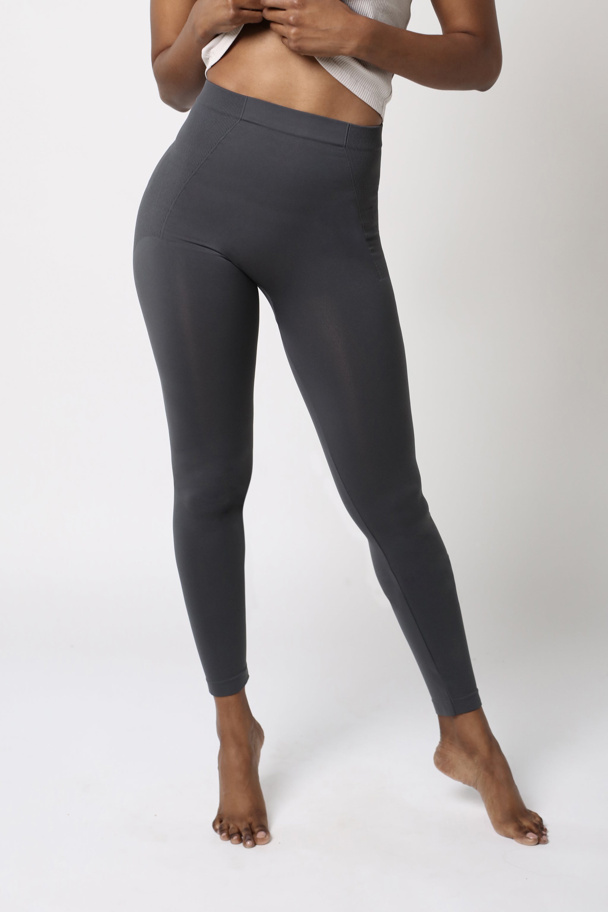 legging ventre plat gainant - Gris anthracite